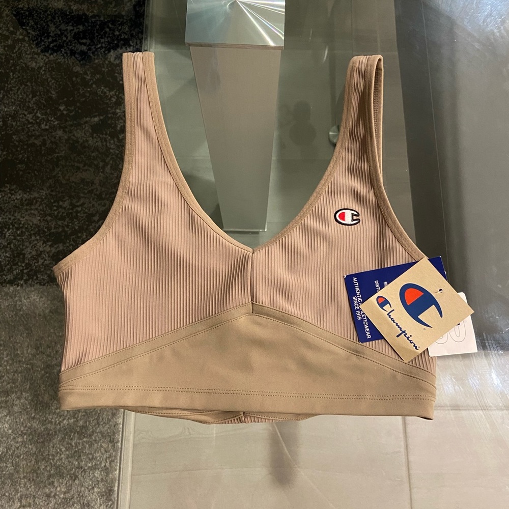 Champion Lightweight Sports Bra (size M, tan/beige)